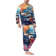 thumbnail image 2 of Sikiie Colorful Whimsical Earth Mens Pajama Set, Soft Warm Long Sleeve Sleepwear, Cozy Button-Down Pjs for Men-XX-Large, 2 of 7