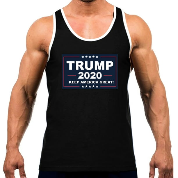 Men's Trump 2020 Tee White Trim Black Tank Top Medium Black - Walmart ...