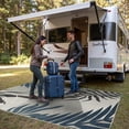 thumbnail image 4 of Outdoor & Indoor Area Rug 5'x8', Waterproof, Non-Shedding, Easy Cleaning, Leaf Mat for Patio, Living Room, Balcony, Dining Room, RV, Deck, Bedroom, Camping, Outside Carpet, Beige Grey, 4 of 10