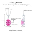 thumbnail image 6 of Lab Grown Pink Sapphire Solitaire Pendant with Moissanite (4 Carat Oval Shape), 18K White Gold, 6 of 7