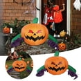thumbnail image 2 of Ornement de Bureau Halloween Citrouille Gonflable Violette Effrayante avec Yeux Rouges Idéal pour Décoration de Fête et Ambiance Festive, 2 of 7