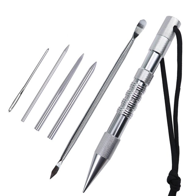 Soidarity Marlin Set Agujas de cordones Acero inoxidable Profesional Pequeña artesanía Costura Reutilizable Extraíble Tejer Pin Trabajo de cuero carpas 6 piezas astilla Soidarity OD023335-08B