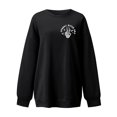 thumbnail image 3 of Arlun,Halloween Chandails en Molleton Grande Taille pour Femmes Mode Imprimé Lettre Coupe Ample Col Rond Pulls Chandails en Molleton Ample Confortable Manches Longues Automne Hiver Sans Capuche Noir3 TG, 3 of 5