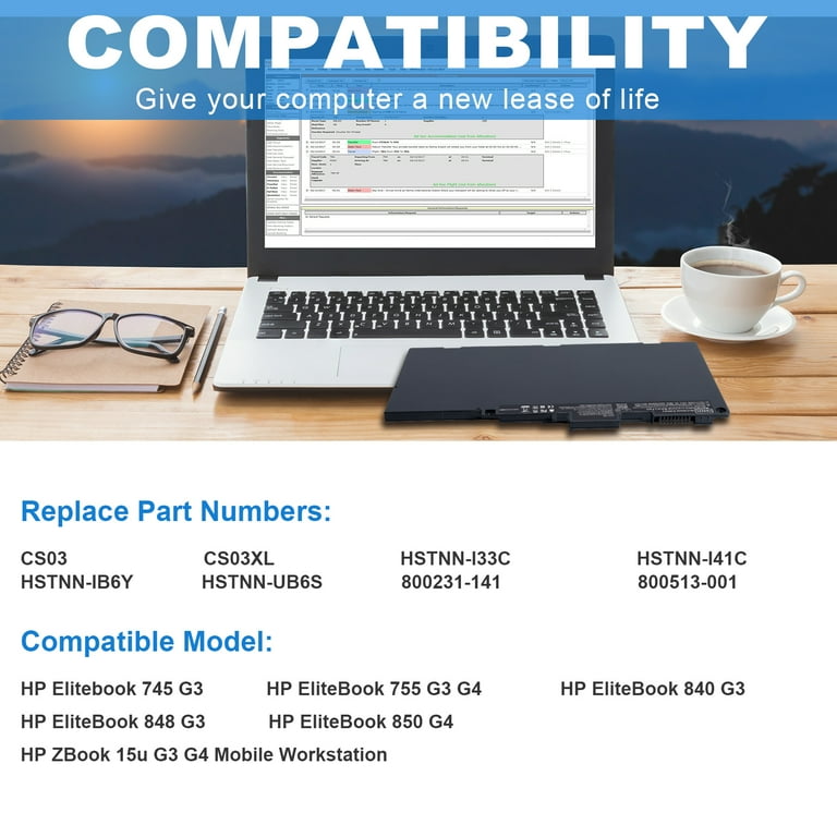CS03XL TA03XL Laptop Akku für HP EliteBook 745 755 840 850 G3 G4 848 G3