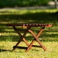 thumbnail image 6 of Hassch Wooden Folding Table Outdoor Side Table for Patio, Porch, Deck, Fire Pit, Backyard Party, BBQ, No Assembly Required, Brown, 6 of 9