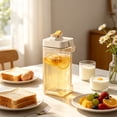 thumbnail image 3 of 1 Gallon Water Jug with Tap, Space-Saving Refrigerator Drink Dispenser, BPA-Free Plastic Cold Brew Pitcher for Lemonade Fruit Infusion at Home Gathering, 3 of 7