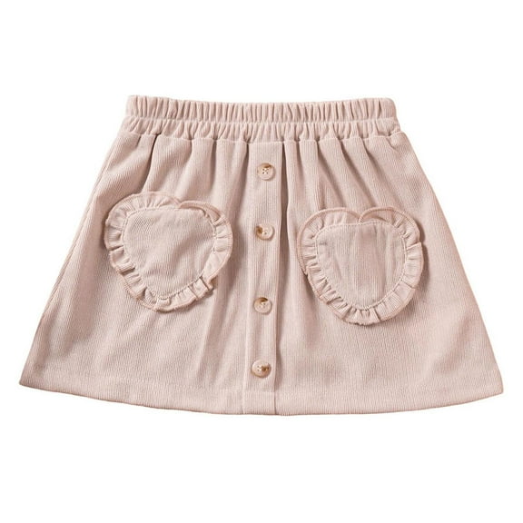 WRKEKC Girls Skirt Elastic Waist Print Soft Breathable Comfortable Cotton Fabric Lightweight Casual Daily Wear 1-7 Years