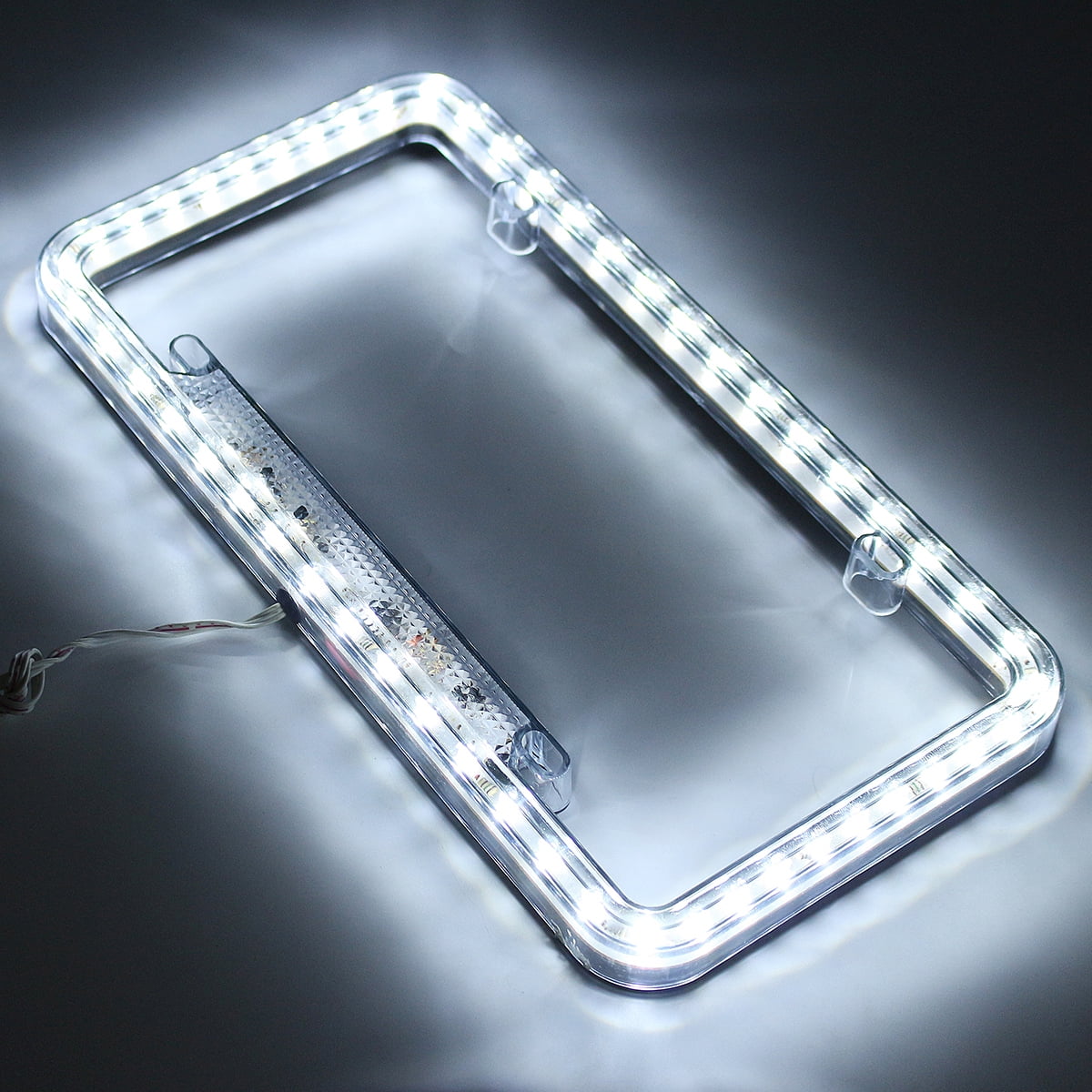 License Plate Frame Auto 12 V 54 LED Color Light Acrylic License Plate