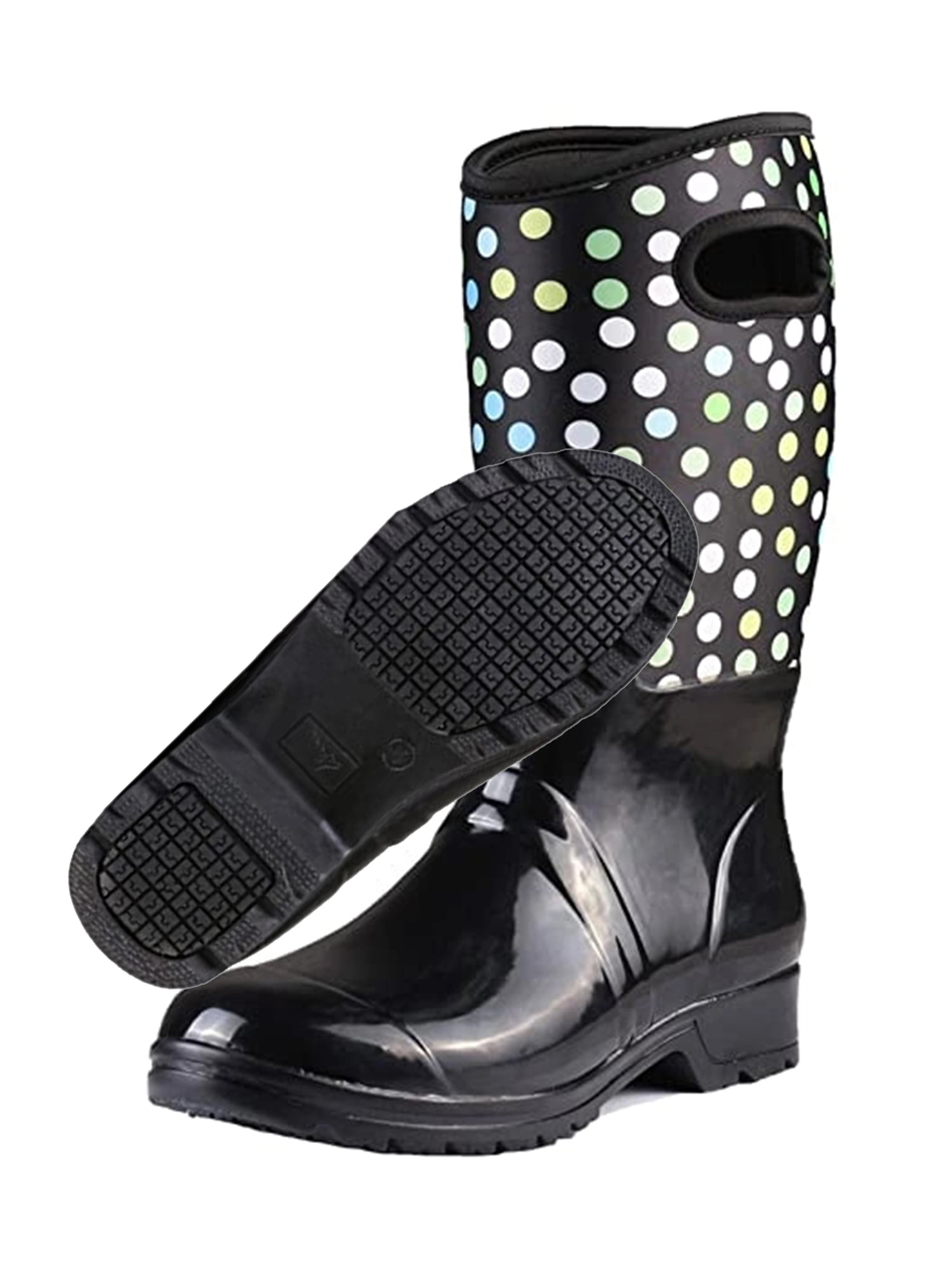Neoprene Rubber Waterproof Rain Boots for Women Mid-Calf Slip Resistant ...