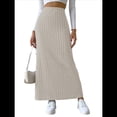 thumbnail image 1 of Faldas Tubo de Punto Ajustadas para Mujer, Falda Midi de Cintura Alta con Abertura Elástica Albaricoque M, 1 of 8