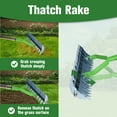 thumbnail image 5 of Flngr Rake for Leaves, 13.78 Inch Thatch Rake for Lawnswith Stainless Steel Handle for Lawn Garden Yards Leaves Cleaning, 5 of 6