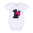thumbnail image 2 of FYMNSI Baby Girls Ladybug 1st First Birthday Party Cake Smash Outfit Cotton Short Sleeve Romper Bodysuit Princess Tutu Tulle Skirt Bowknot Headband Set for One Year Old Photo Shooting 1 Year Hot Pink, 2 of 8