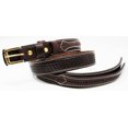 thumbnail image 2 of 59-60  Men's Leather Basket Weave Tooled Casual Jean Ranger Belt Brown 12RAA101BR, 2 of 4