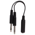 thumbnail image 2 of Cable adaptador de audio funda de goma flexible de 635 mm Cable hembra a 2 macho Fácil de usar Mejora de la transmisión de señal para altavoces para multimedia Fugacal Otros, 2 of 8