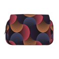 thumbnail image 2 of Sikiie Circular Stripes Print Flip Double-layer Pencil Case, All-purpose Stationery Bag for Study and Office, Zipper Design, Unisex, 2 of 7