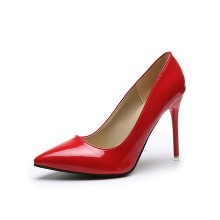 

Eloshman Women s Party Wedding Shoes Stiletto High Heel Dress Pumps Shoes Red 6.5