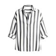 thumbnail image 6 of IMENGL Long Sleeve Shirts for Women Casual Striped V Neck Loose Fit Blouses Collared Clothes Soft T-Shirt Women's Basic Tee Long Sleeve Tops,Gray, 6 of 6