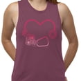thumbnail image 2 of Heart Flowers Stethoscope Women's Muscle Tank X-Large Shiraz, 2 of 5