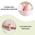 thumbnail image 3 of Plastic Cosmetic Storage Organizer Box Containers with Hinged Lid - pink, 3 of 6