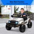 thumbnail image 6 of Juibresa 12 Volt Powered Ride-On Truck Car for Kids,Electric Vehicles with Remote Control, Spring Suspension,Led Lights, Music,3 Speeds,Ideal Gift for Child, 6 of 7