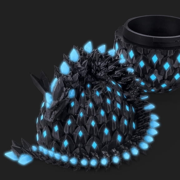 1pc The-Dark 3D Printed Dragon Egg 11.5 Inch Extra Nightlight Toy With Rainbow  Lava And Golden. (Nightlight Green)