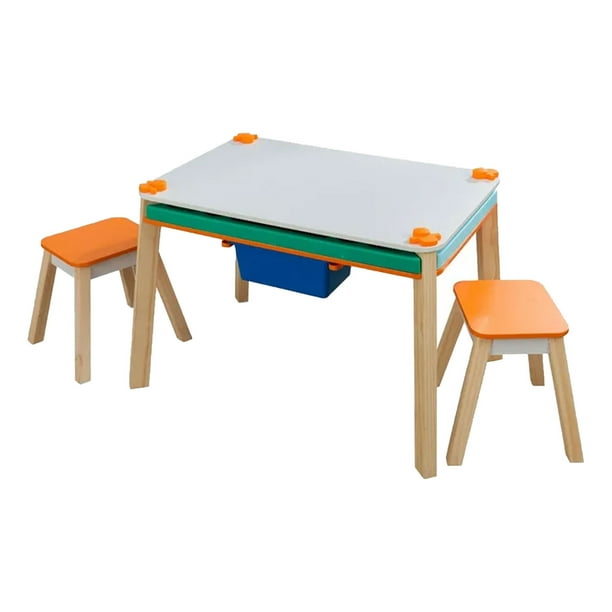 Kidkraft Maker S Space Project Station Activity Craft Table W Storage Stools Com Kidkraft Maker S Space Project Station, Kidkraft Art Table With Stool