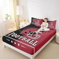 thumbnail image 4 of jejeloiu Rugby Ball Twin Sheet Sets,Red Black Bedding For Boys Kids 3pcs, 4 of 7