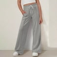 thumbnail image 2 of FAIWAD Kids Girls Wide Leg Sweatpants High Waisted Drawstring Baggy Pants Casual Athletic Joggers Sweat Pants, 2 of 9