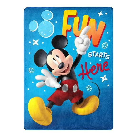 Disney Mickey Mouse Throw Blanket, Silk Touch, 46x60, Muticolor, 100% Polyester, 1 Each