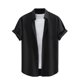 thumbnail image 2 of pstuiky camisetas para hombre, Blusa de manga corta con cuello redondo y empalme irregular para hombre ropa de hombre l, 2 of 4
