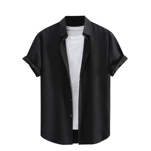 Birdeem Chemises pour Hommes Chemise Formelle à Imprimé Coloré Col Rabattu Chemise à Manches Courtes Col Rabattu Chemise