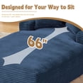 thumbnail image 6 of FFH 78.7" Oversized Chaise Lounge Chair Indoor, Corduroy Upholstered Modern Couch, Comfy Sleeper Sofa for Living Room/Office, No Assembly Required, Blue, 6 of 8