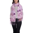 thumbnail image 2 of ZNDUO Purple Line Flower Abstraction Pattern Pashmina Shawls，Wraps Winter Warm Soft Scarf for Women, 2 of 8