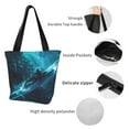 thumbnail image 3 of Kdxio Futuristic Jet Ski Adventure Women Reusable Grocery Bags Foldable Ripstop,Reusable Shopping Bags for Shopping,Gym,Gift, 3 of 5