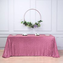 Balsa Circle Pink 90" x 156" Sequin Rectangular Tablecloth Dining Table Linens