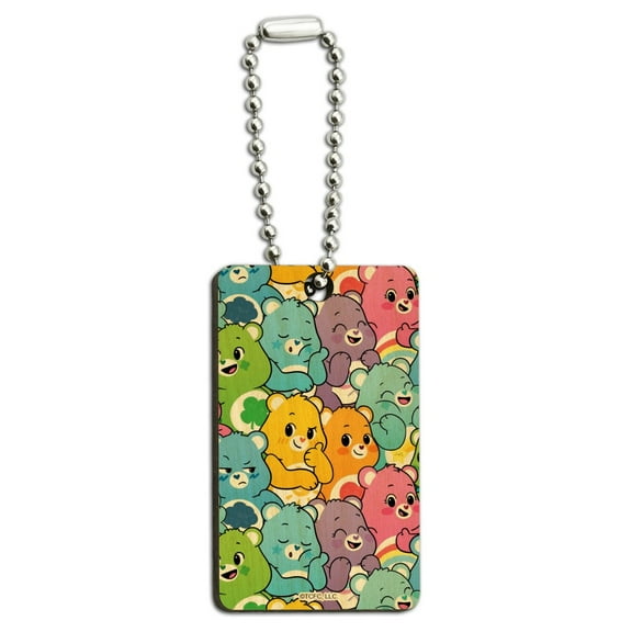 Care Bears: Unlock the Magic Very Many Bears Wood Wooden Rectangle Keychain Key Ring