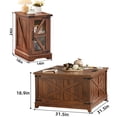 thumbnail image 2 of Joaxswe Wood 3-Piece Adult Coffee Table Sets Includes 1 and 2 End Tables Home Accent Furniture for Living Room, Brown, 2 of 9