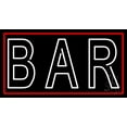 thumbnail image 1 of Double Stoke Decorative Bar With Red Border LED Neon Sign 13 x 24 - inches, Clear Edge Cut Acrylic Backing, with Dimmer - Bright and Premium built indoor LED Neon Sign for Bar decor., 1 of 7
