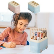 pstuiky Bus Pen Holder Plastic Large Capacity Open Storage 19X12X11Cm Desk Organizer Office or Home Stationery Storage for Adults