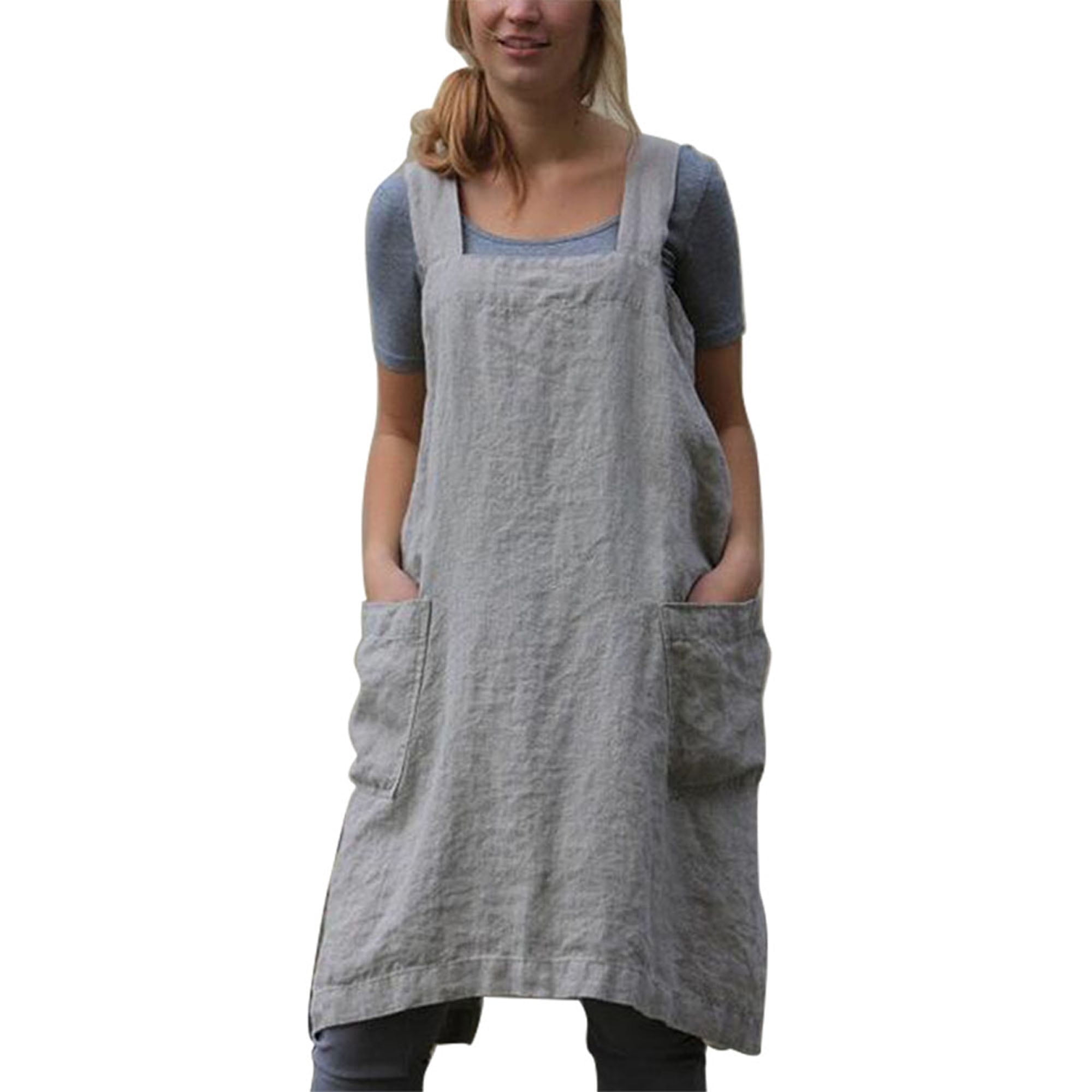 DIY Lady Home Pinafore Kitchen Cotton Linen Washable Aprons