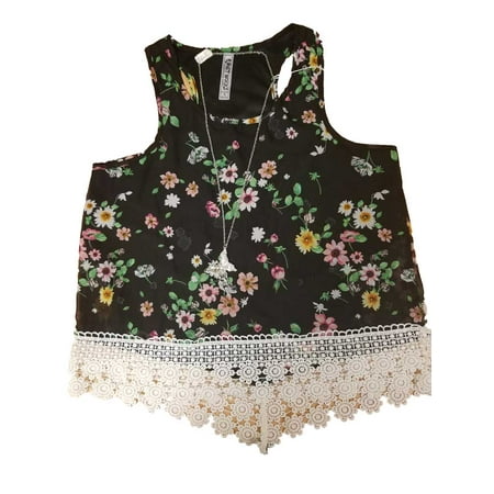 Knit Works Girls' Big 2 Piece Floral Tank with