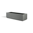 thumbnail image 2 of PolyStone Riviera Short Modern Outdoor/Indoor Rectangular Trough Planter, Lightweight, Heavy Duty, Weather Resistant, Polymer Finish, Commercial Grade and Residential, 46" W x 12" H, Granite Gray, 2 of 9