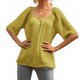 thumbnail image 2 of Camiseta Mujer Manga Corta Botón Camiseta Mujer Verano Top Blusa, L, Verde AweSitey AP001222-07, 2 of 7