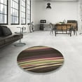 thumbnail image 4 of Ahgly Company Machine Washable Indoor Round Transitional Burgundy Brown Area Rugs, 4' Round, 4 of 7
