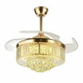 thumbnail image 5 of TFCFL 42" Modern Invisible Crystal Ceiling Fan Light 3 Colors Hanging Fan Chandelier LED Pendant Lamp, 5 of 12