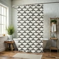 thumbnail image 4 of Modern Swan Shower Curtain Bird Minimalist Pattern Chic Boho Retro Neutral Cream Ivory Bathroom Vintage Vibes, Bewitching Bathroom Luxury, 4 of 4