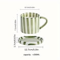 thumbnail image 5 of Set, Vintage Striped Teacup And Saucer, Ceramic Coffee Cup And Saucer Plate, Drinking Cups For Breakfast, Tea Party, Afternoon Tea, Home, Garden, Restaurant And More, Summer Winter Drinkware, Gifts, 5 of 9