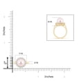 thumbnail image 4 of Angara Japanese Akoya Cultured Pearl Ring with Floral Halo in 14K Yellow Gold for Women | June Birthstone Jewelry for Her, 4 of 8
