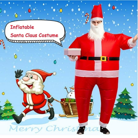 USSUMA Unisex Adult Christmas Santa Claus Costume Cosplay Inflatable Funny Festive Suit - 2022 Newest Unisex Adult Christmas Santa