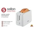 thumbnail image 3 of Salton Essentials - Compact Toaster, 2 Slice Capacity, White, 3 of 3